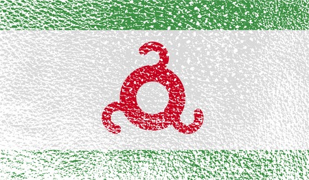 Flag of Ingushetia with old texture. Vector illustrationのイラスト素材