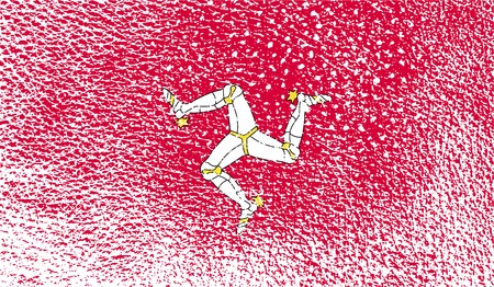 Flag of Isle of man with old texture. Vector illustrationのイラスト素材