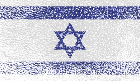 Flag of Israe with old texture. Vector illustrationのイラスト素材