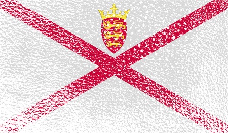 Flag of Jersey with old texture. Vector illustrationのイラスト素材
