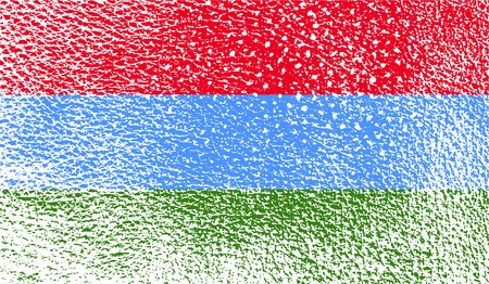 Flag of Karelia with old texture. Vector illustrationのイラスト素材