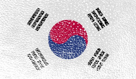 Flag of South Korea with old texture. Vector illustrationのイラスト素材