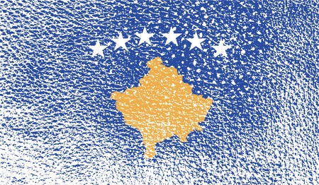 Flag of Kosovo with old texture. Vector illustrationのイラスト素材