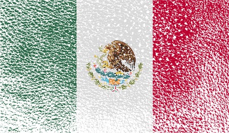 Flag of Mexico with old texture. Vector illustrationのイラスト素材