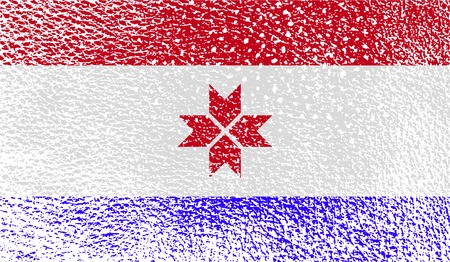Flag of Mordovia with old texture. Vector illustrationのイラスト素材