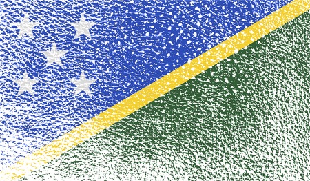 Flag of Solomon Islands with old texture. Vector illustrationのイラスト素材
