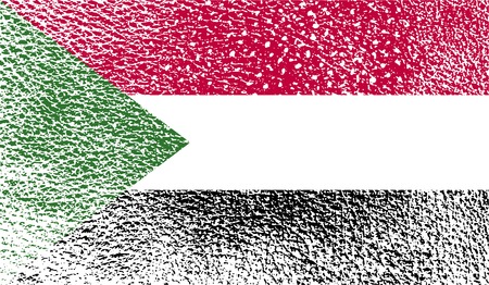 Flag of Sudan with old texture. Vector illustrationのイラスト素材