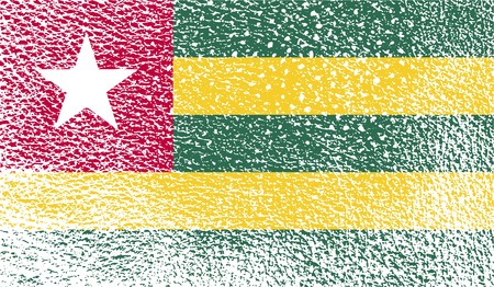 Flag of Togo with old texture. Vector illustrationのイラスト素材