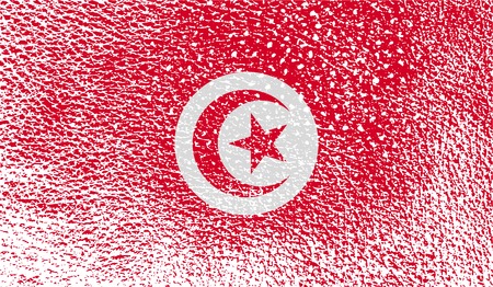 Flag of Tunisia with old texture. Vector illustrationのイラスト素材