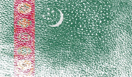 Flag of Turkmenistan with old texture. Vector illustrationのイラスト素材