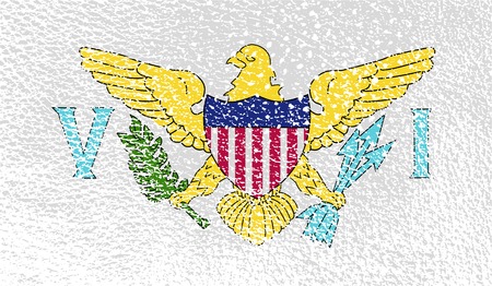 Flag of Virgin Islands US with old texture. Vector illustrationのイラスト素材