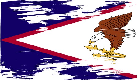 Flag of American Samoa with old texture. Vector illustrationのイラスト素材
