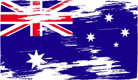 Flag of Australia with old texture. Vector illustrationのイラスト素材