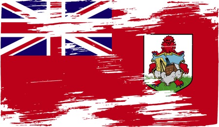 Flag of Bermuda with old texture. Vector illustrationのイラスト素材