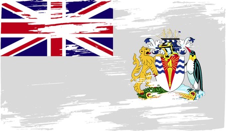 Flag of British Antarctic Territory with old texture. Vector illustrationのイラスト素材