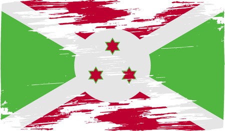 Flag of Burundi with old texture. Vector illustrationのイラスト素材