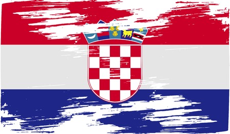 Flag of Croatia with old texture. Vector illustrationのイラスト素材