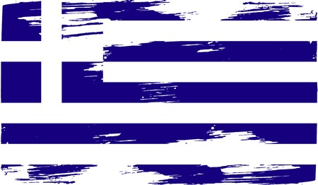 Flag of Greece with old texture. Vector illustrationのイラスト素材