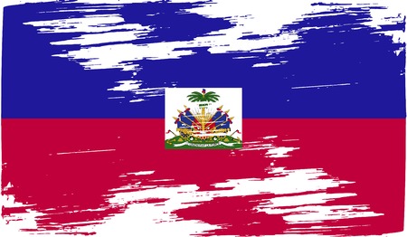 Flag of Haiti with old texture. Vector illustrationのイラスト素材