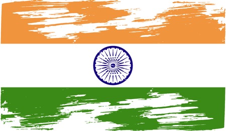 Flag of India with old texture. Vector illustrationのイラスト素材