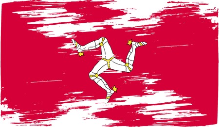 Flag of Isle of man with old texture. Vector illustrationのイラスト素材