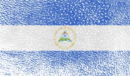 Flag of Nicaragua with old texture. Vector illustrationのイラスト素材