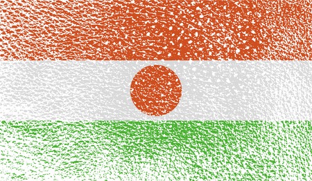 Flag of Niger with old texture. Vector illustrationのイラスト素材