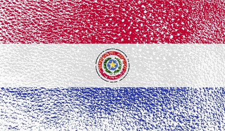 Flag of Paraguay with old texture. Vector illustrationのイラスト素材