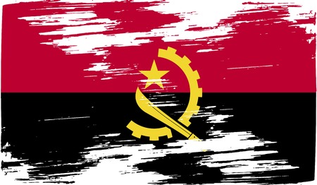 Flag of Angola with old texture. Vector illustrationのイラスト素材