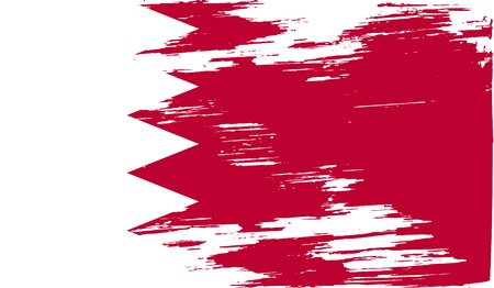 Flag of Bahrain with old texture. Vector illustrationのイラスト素材