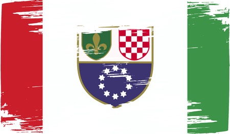 Flag of Bosnia and Herzegovina Federation with old texture. Vector illustrationのイラスト素材