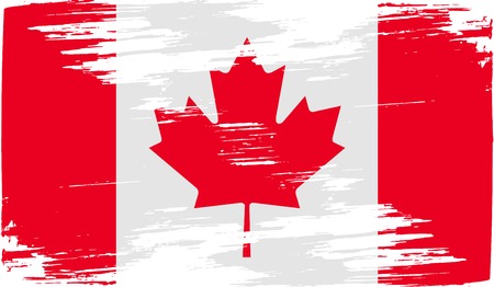Flag of Canada with old texture. Vector illustrationのイラスト素材