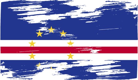 Flag of Cape Verde with old texture. Vector illustrationのイラスト素材