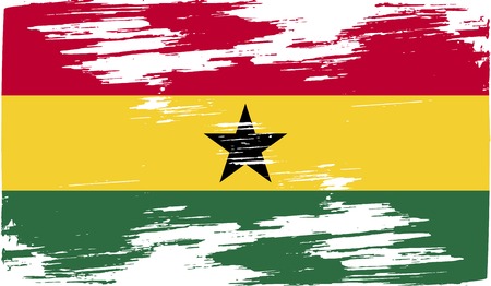 Flag of Ghana with old texture. Vector illustrationのイラスト素材