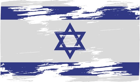 Flag of Israe with old texture. Vector illustrationのイラスト素材