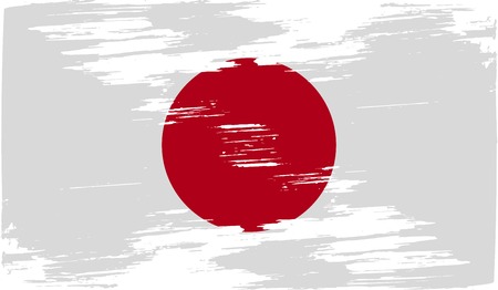 Flag of Japan with old texture. Vector illustrationのイラスト素材