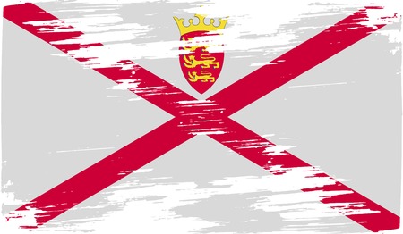 Flag of Jersey with old texture. Vector illustrationのイラスト素材