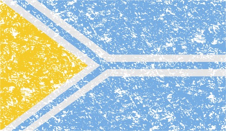 Flag of Tuva Republic, Russia with old texture. Vector illustrationのイラスト素材