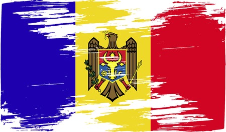 Flag of Moldova with old texture. Vector illustrationのイラスト素材