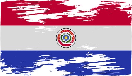 Flag of Paraguay with old texture. Vector illustrationのイラスト素材