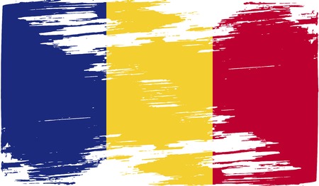 Flag of Romania with old texture. Vector illustrationのイラスト素材