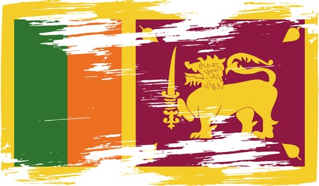 Flag of Sri Lanka with old texture. Vector illustrationのイラスト素材
