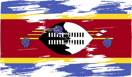 Flag of Swaziland with old texture. Vector illustrationのイラスト素材