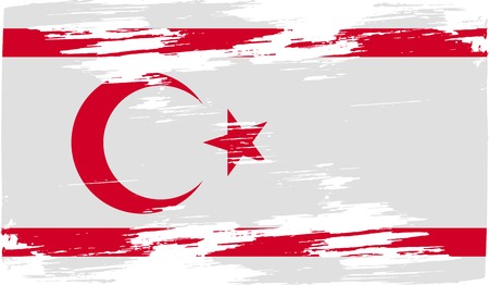 Flag of Turkish and Northern Cyprus with old texture. Vector illustrationのイラスト素材