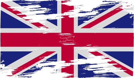 Flag of United Kingdom with old texture. Vector illustrationのイラスト素材