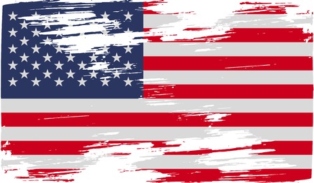 Flag of USA with old texture. Vector illustrationのイラスト素材