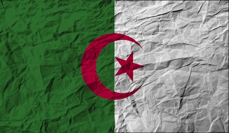 Flag of Algeria with old texture. Vector illustrationのイラスト素材