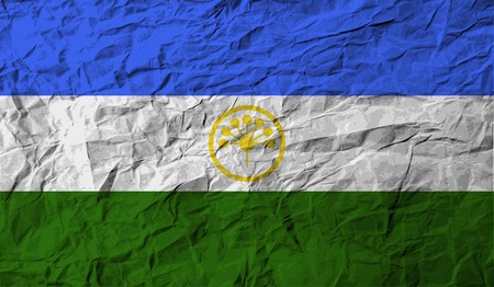 Flag of Bashkortostan with old texture. Vector illustrationのイラスト素材