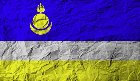 Flag of Buryatia with old texture. Vector illustrationのイラスト素材