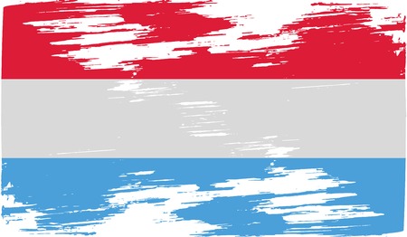 Flag of Luxembourg with old texture. Vector illustrationのイラスト素材